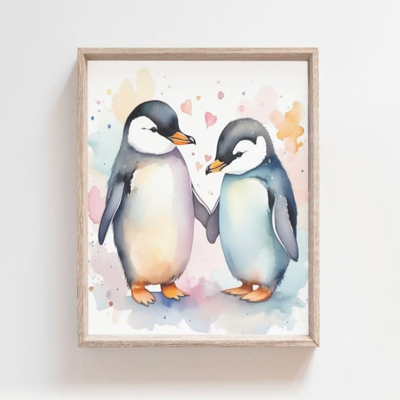 Penguin Poster Nursery Wall Art Baby Animal Prints Nursery Decor Wall Art Mom And Baby Print Wall Art