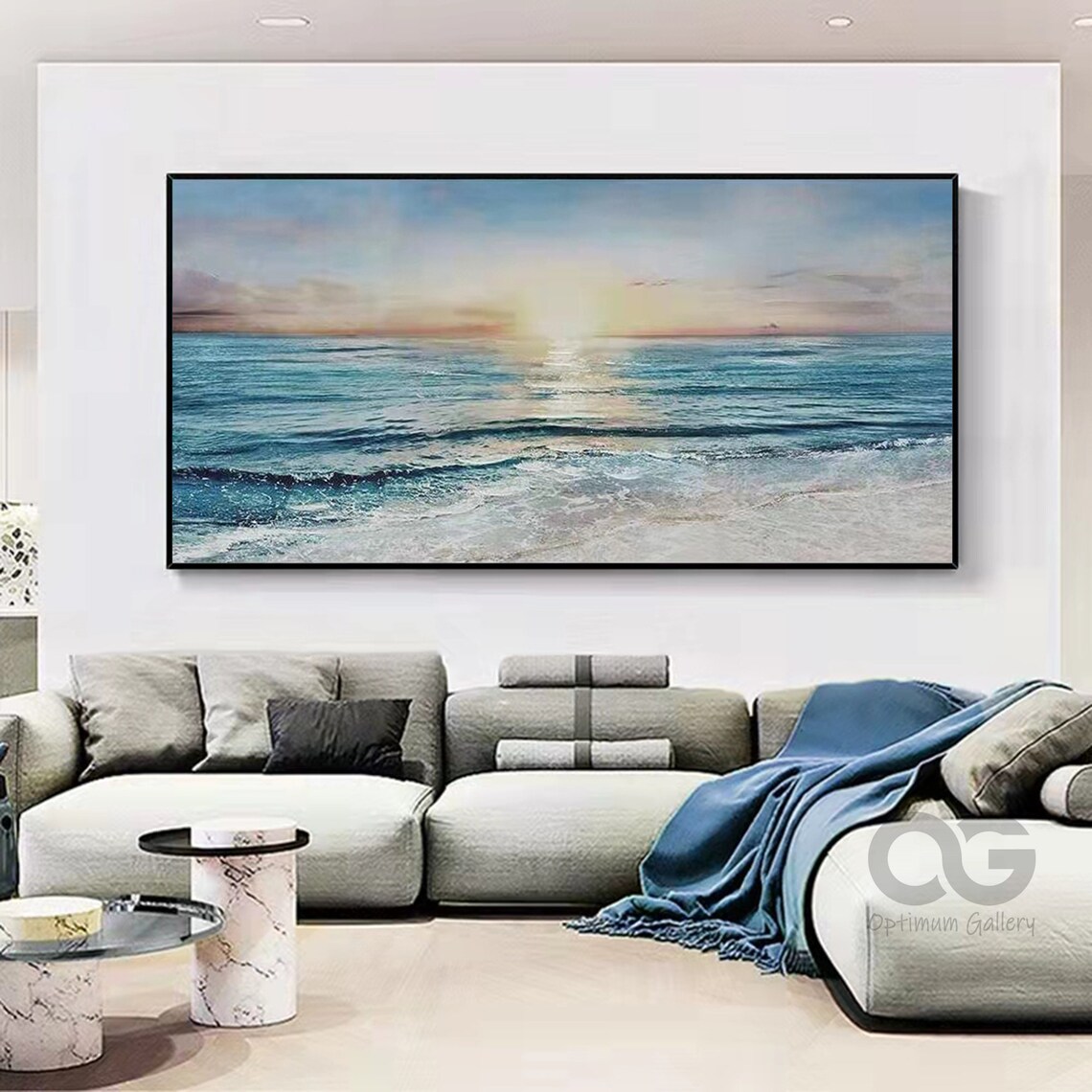 Abstract Ocean Sunset, Contemporary Seascape Art Print - Image 3