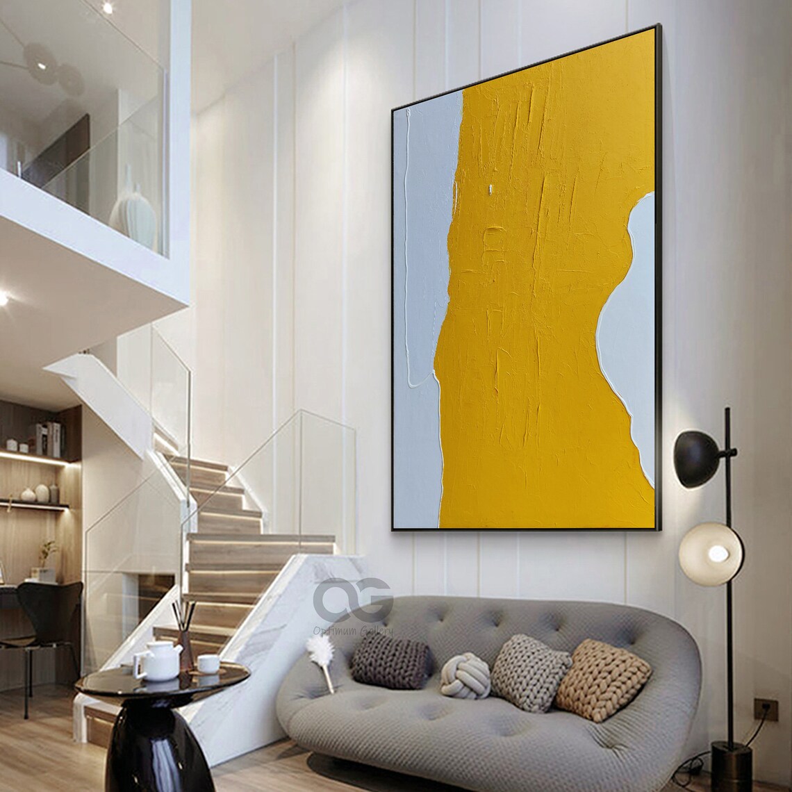 Minimalist Yellow Abstract Lady's Body Art Print - Image 5