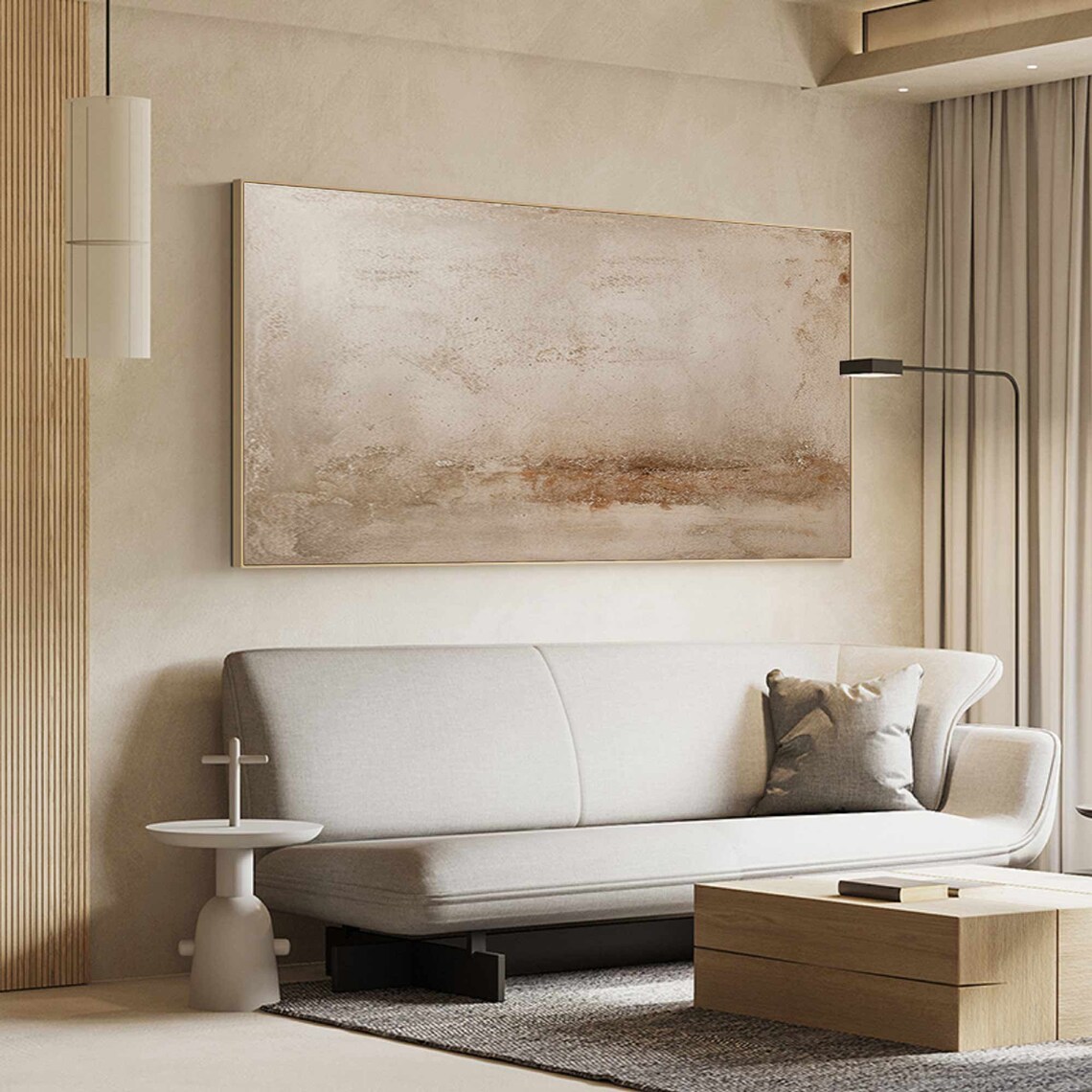 Beige Abstract Wabi Sabi, Neutral Wall Art Print - Image 3