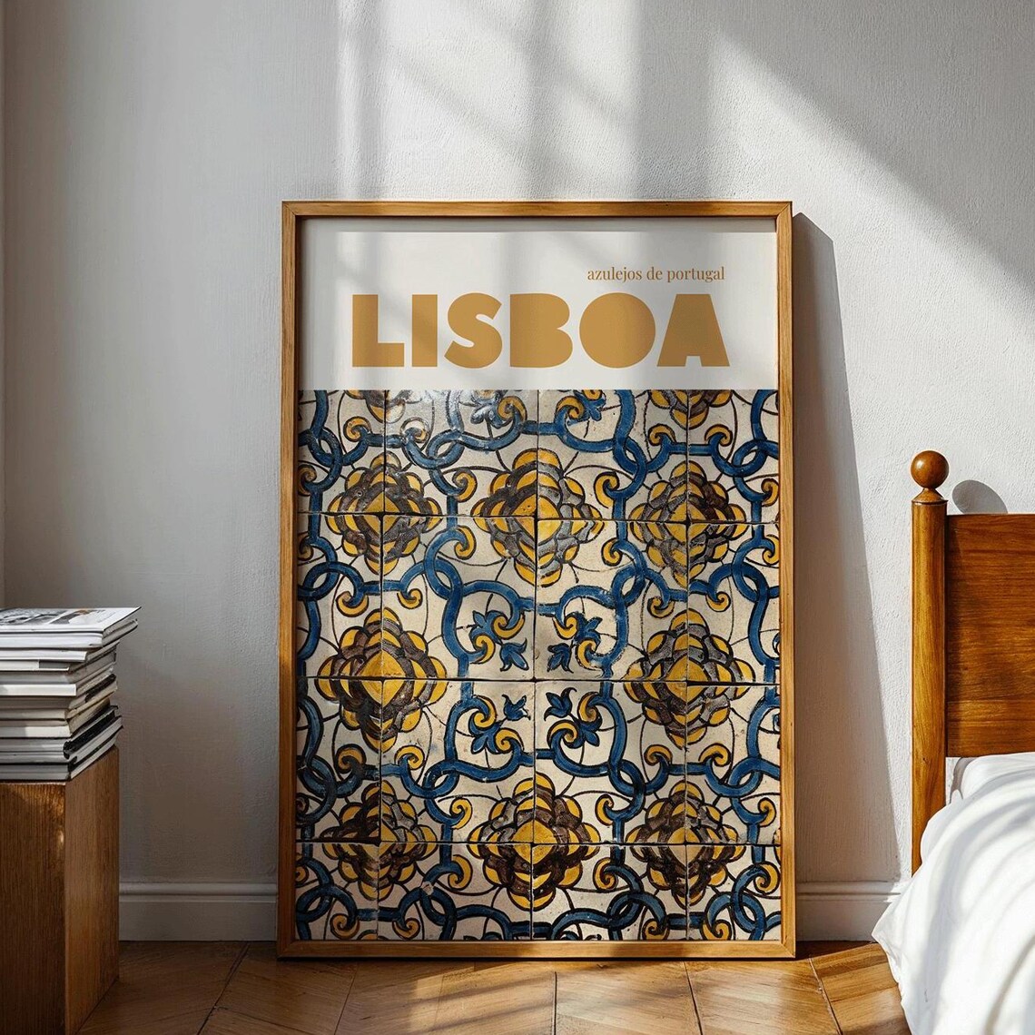 Lisbon Portugal Tile Art Print, Portuguese Azulejos