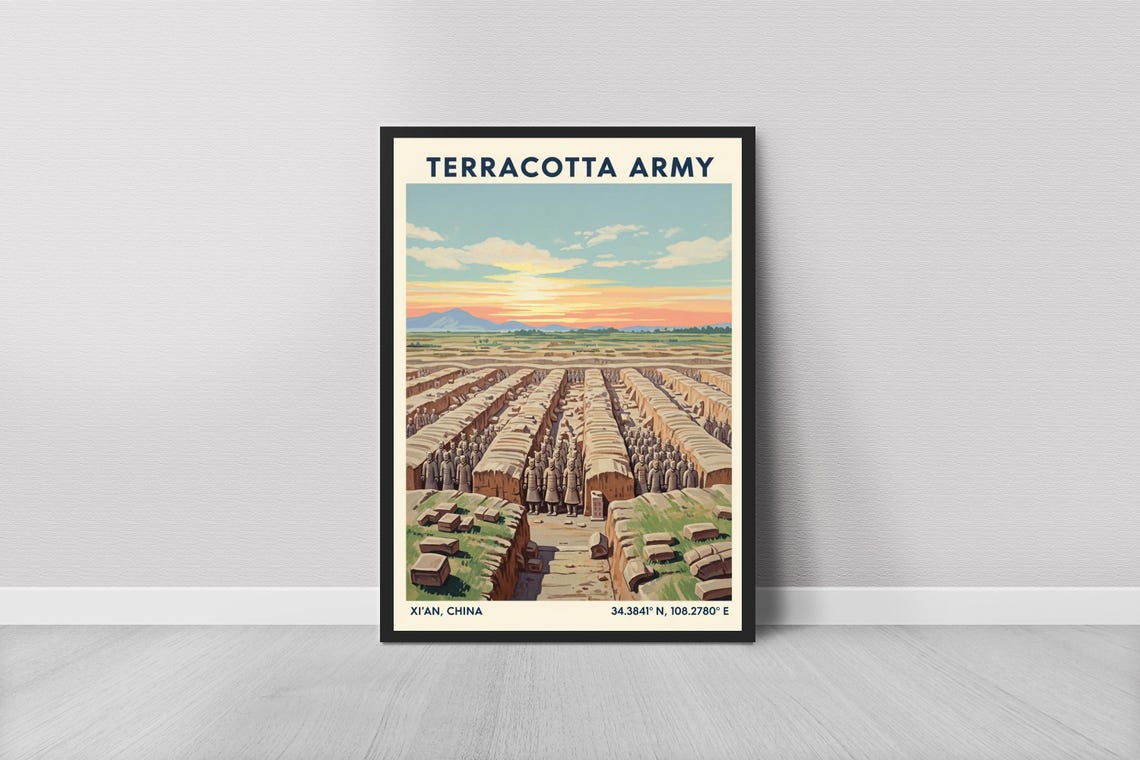 Terracotta Army Xian Excavation Pit Site China Travel Art Print