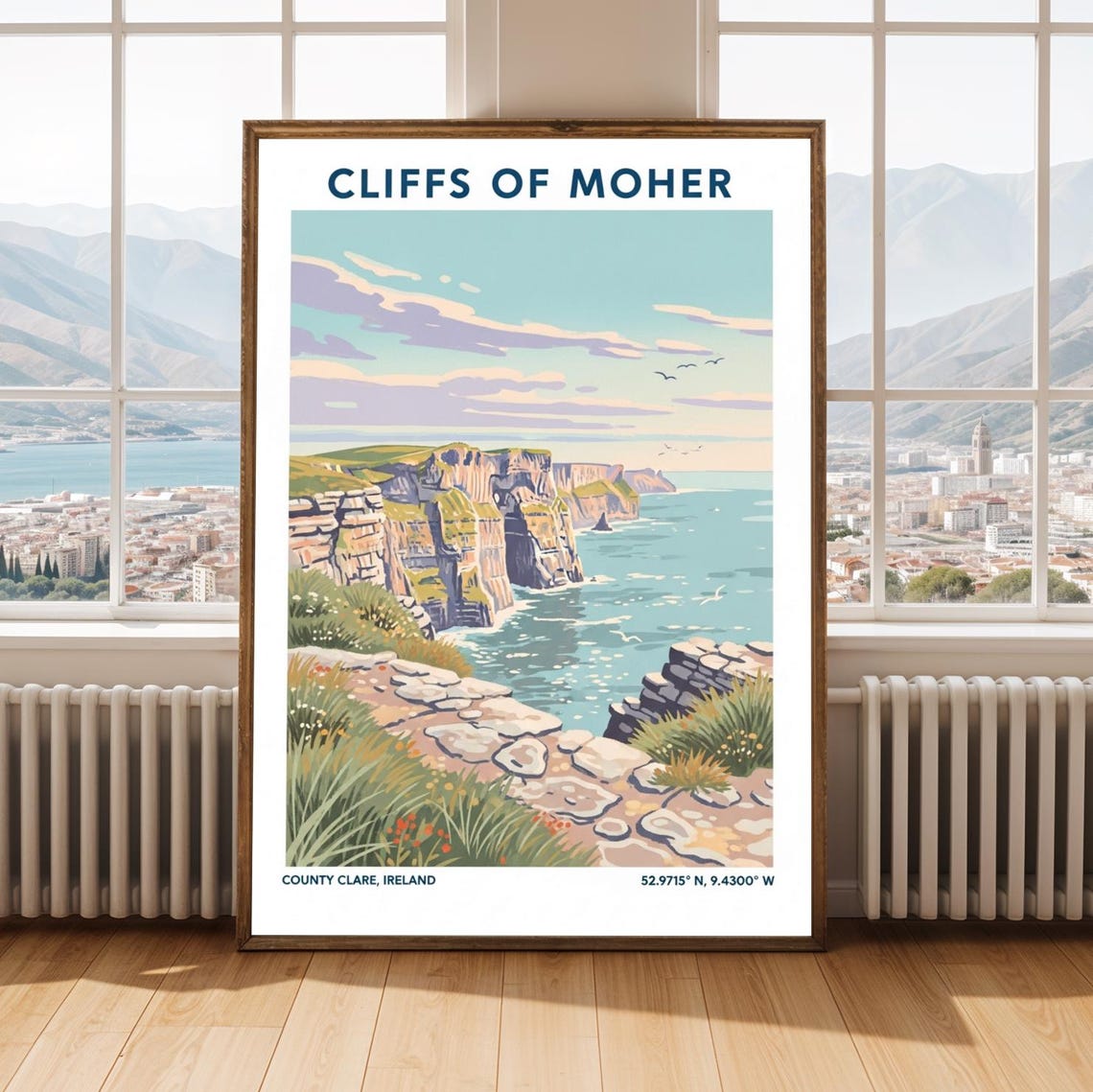 Cliffs Of Moher County Clare Irish Coast Vintage Travel Poster