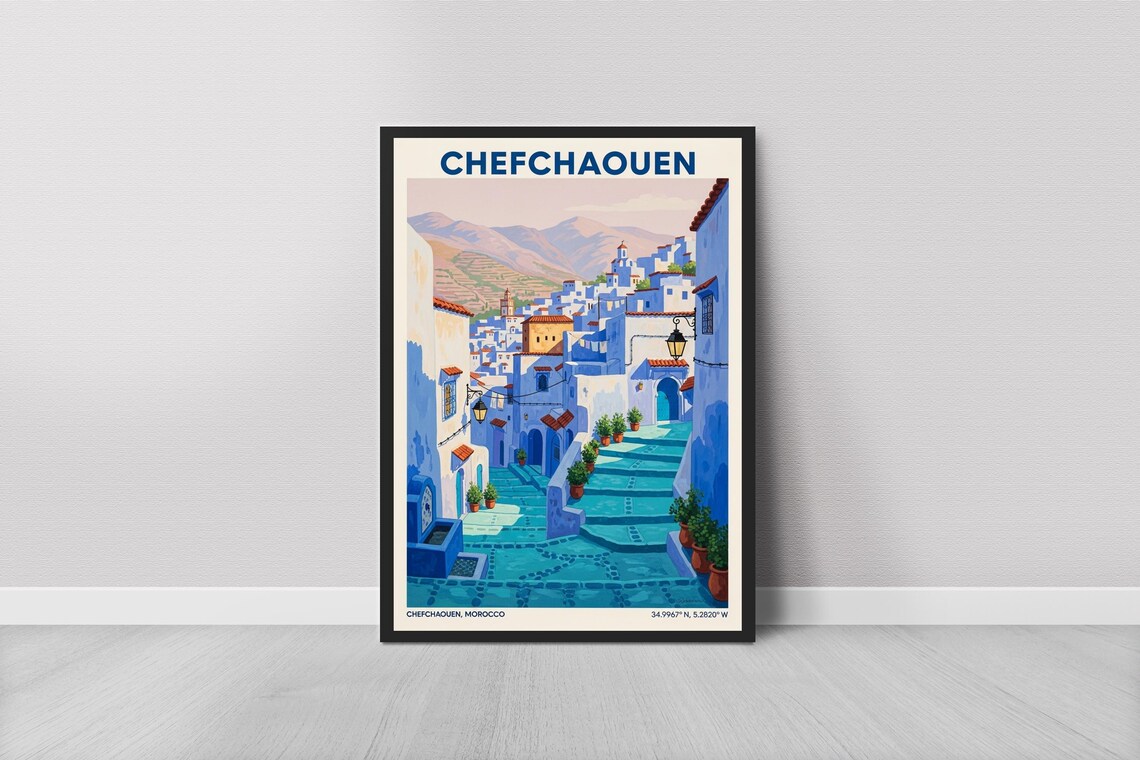 Chefchaouen Morocco Travel Poster