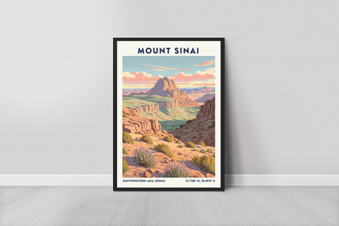 Mount Sinai Desert Travel Poster Southwestern Canyon Landscape Wall Decor