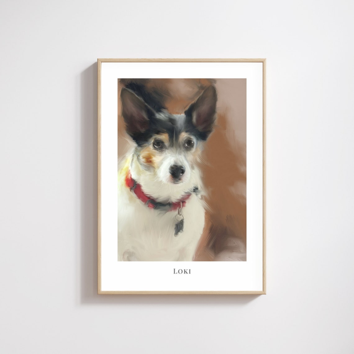 Custom Dog Portrait From Photo Chocolate Labrador Oil Style Poster - Image 2