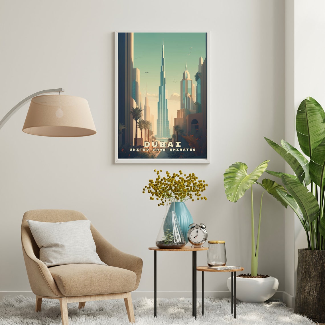 Burj Khalifa Dubai United Arab Emirates Skyline Travel Poster - Image 4