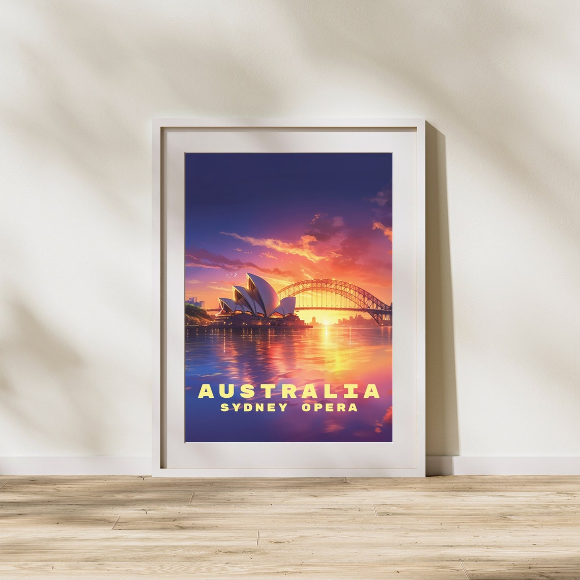 Sydney Opera House at Sunset Australia Harbour Travel Poster - Image 3