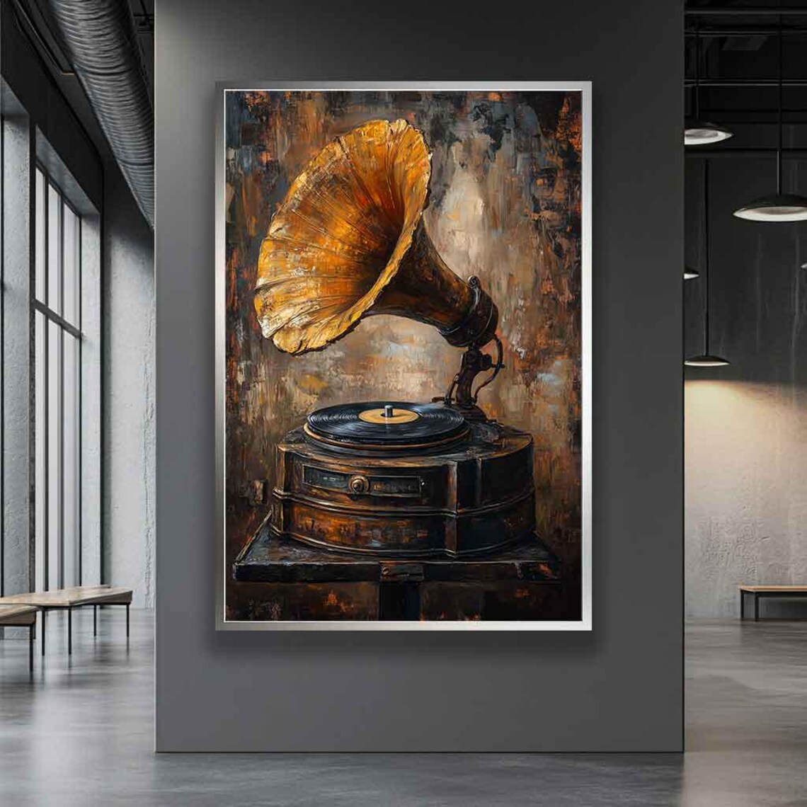 Vintage Gramophone Art Print, Retro Phonograph Artwork - Image 4