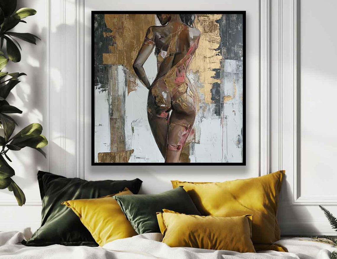 Nude Woman Print Naked Woman Oil Painting Style Wall Art Erotic Wall Art Print Sexy Girl Decor - Image 5