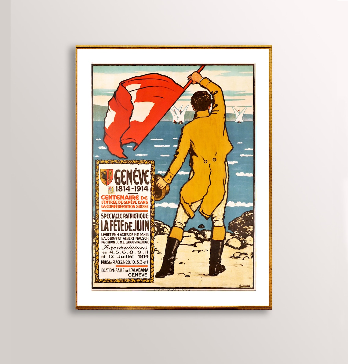 Geneve La Fete De Juin Vintage Travel Poster