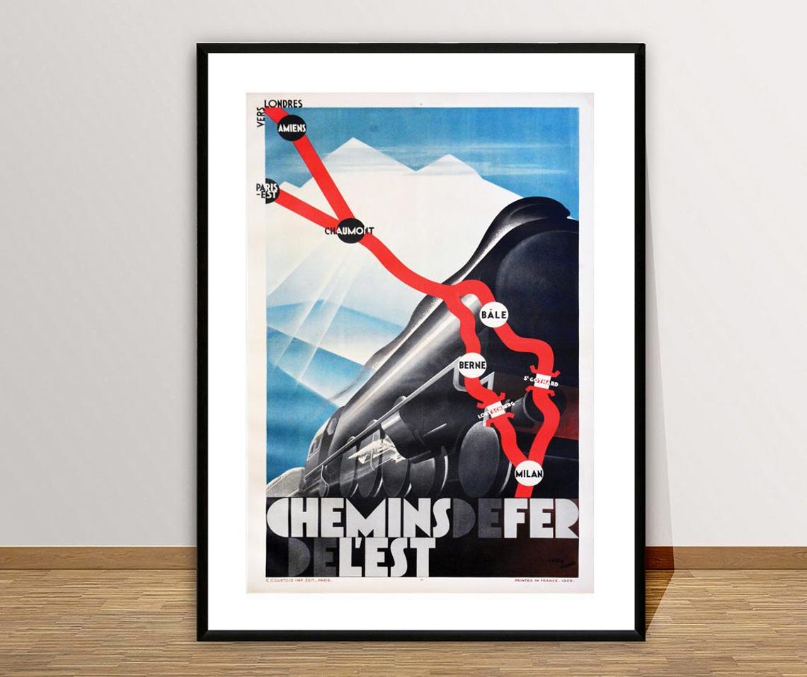 Chemins de Fer de l'Est Steam Train Alpine Route Vintage Travel Poster - Image 2