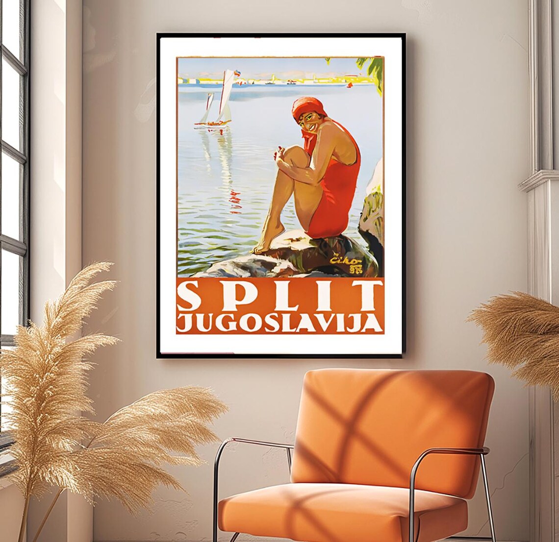 Split Jugoslavija Vintage Travel Poster, Travel Memories - Image 2