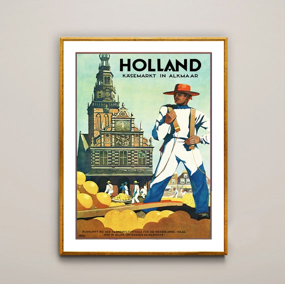 Holland Kasemarkt Vintage Travel Poster Poster Paper Or Print Gift Idea Wall Decor