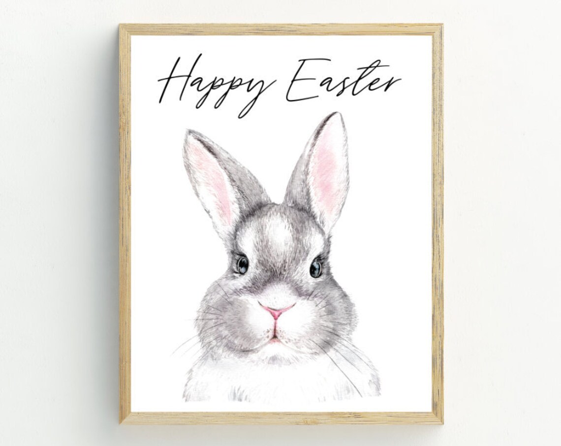 Rabbit Watercolor Nursery Wall Art Poster