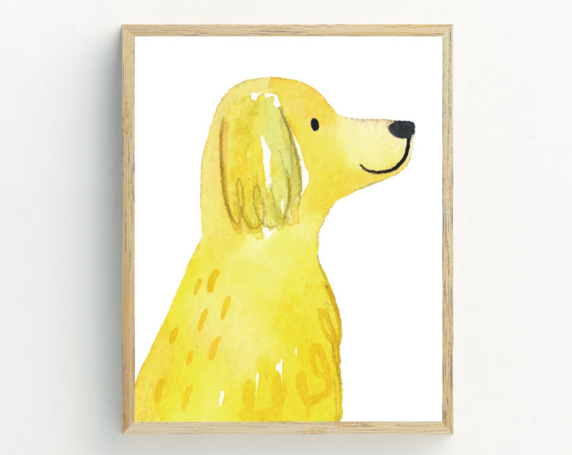 Golden Retriever Minimalist Dog Art Print
