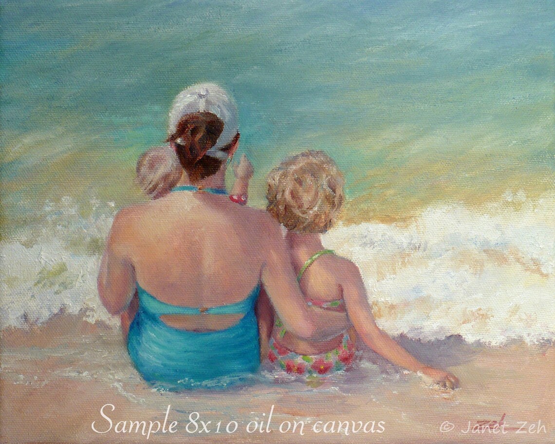 Custom Oil Painting Beach Cottage Landscape Art Print