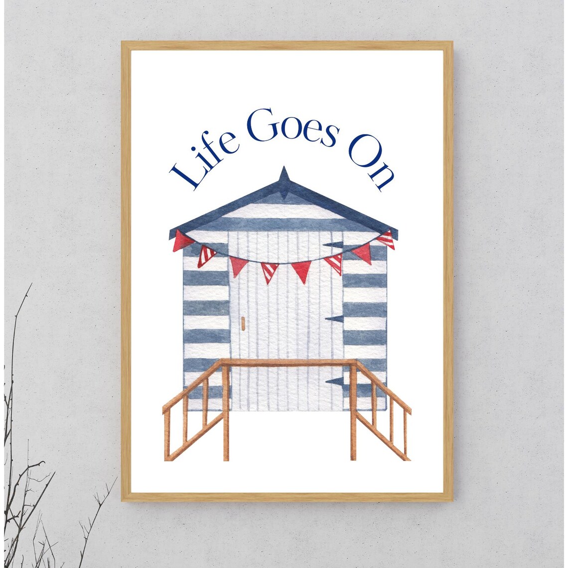 Coastal Beach Hut Inspirational Seaside Art Print