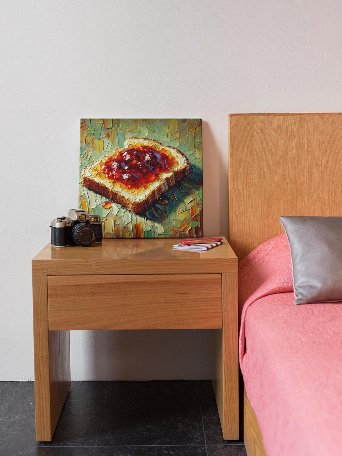 Jam Toast Oil Painting Print, Textured Food Art - Image 2