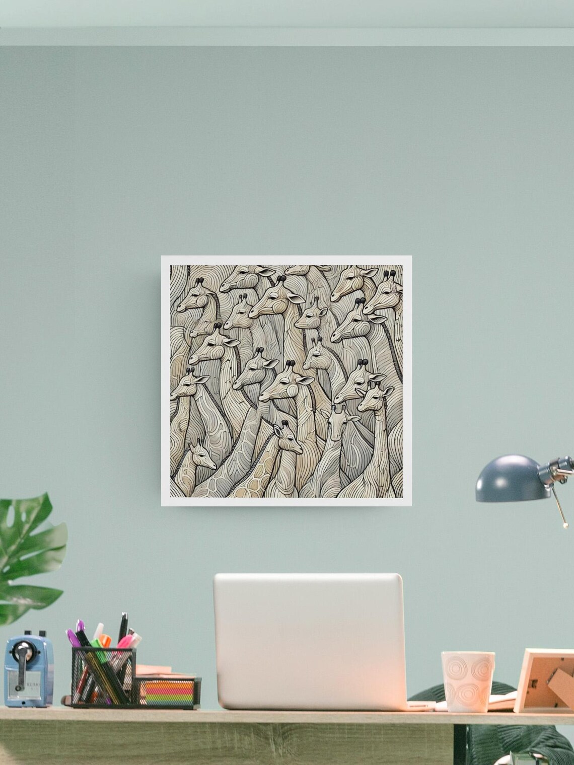 Giraffe Line Art Print, Modern Safari Decor - Image 2