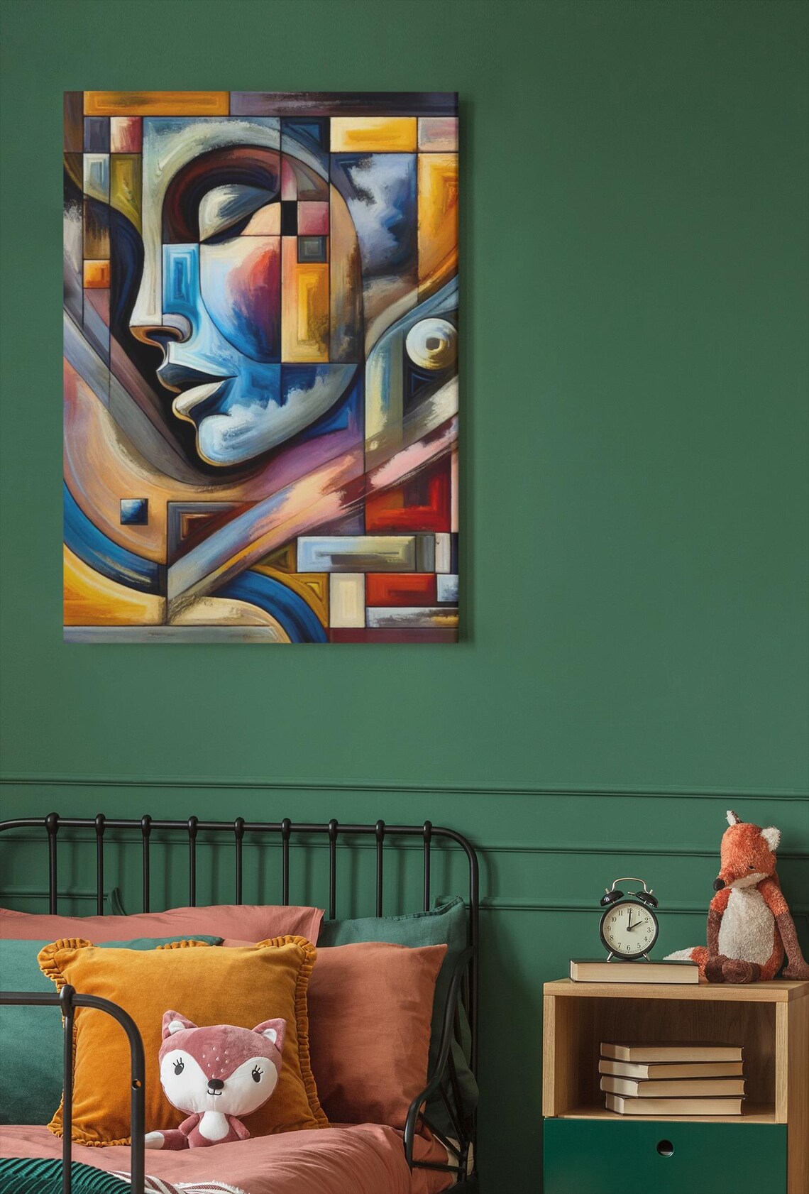 Abstract Cubist Face Art, Modern Geometric Poster - Image 2