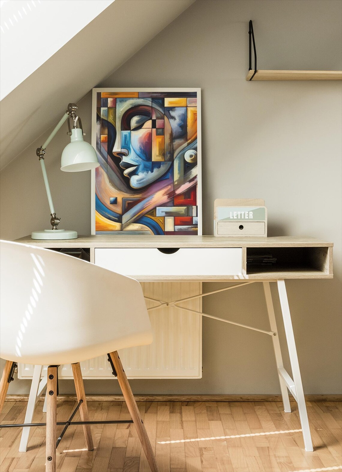Abstract Cubist Face Art, Modern Geometric Poster - Image 3