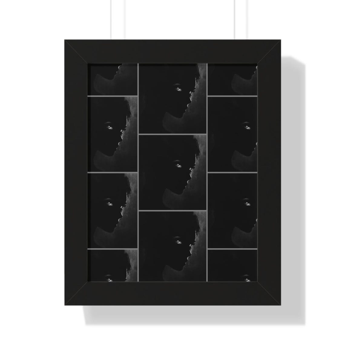 Haunting Dark Silhouette Woman Stare Mosaic Framed Art Poster