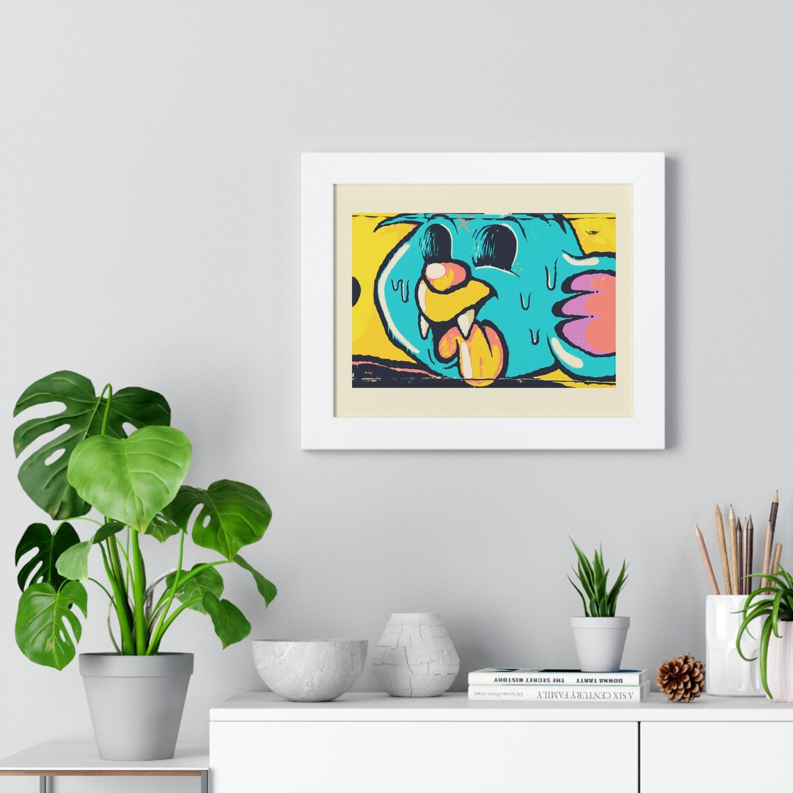 Quirky Framed Graffiti Print Colorful Wall Art Playful Decor Unique Gift Childrens Room Decoration Funny Artwork - Image 2
