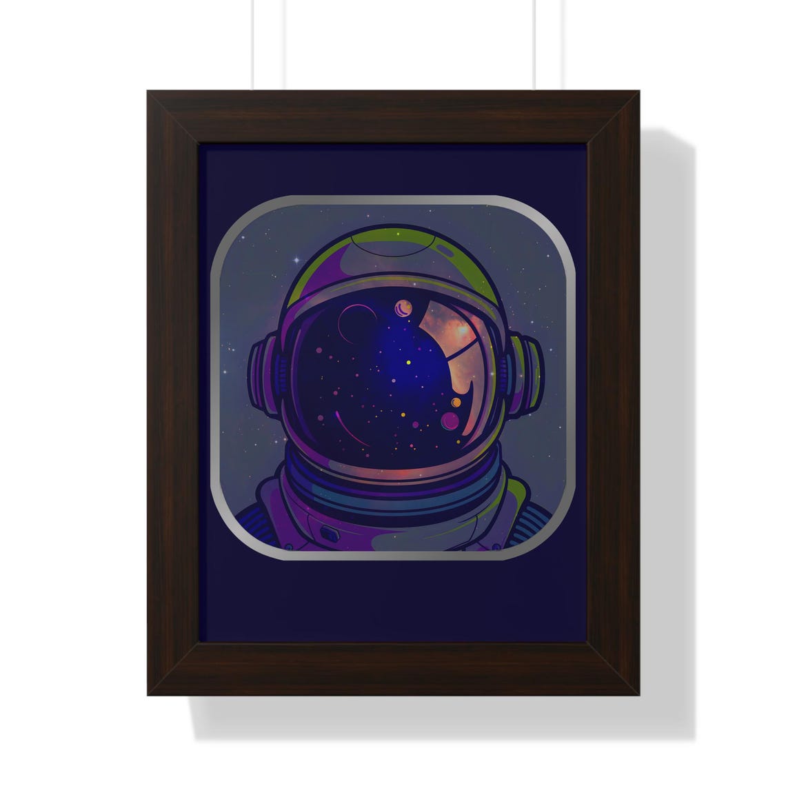 Astronaut Helmet Nebula Reflection Cosmic Galaxy Space Art Poster - Image 2
