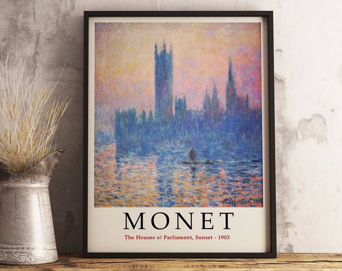 Monet-Inspired Houses of Parliament London Poster - Image 3