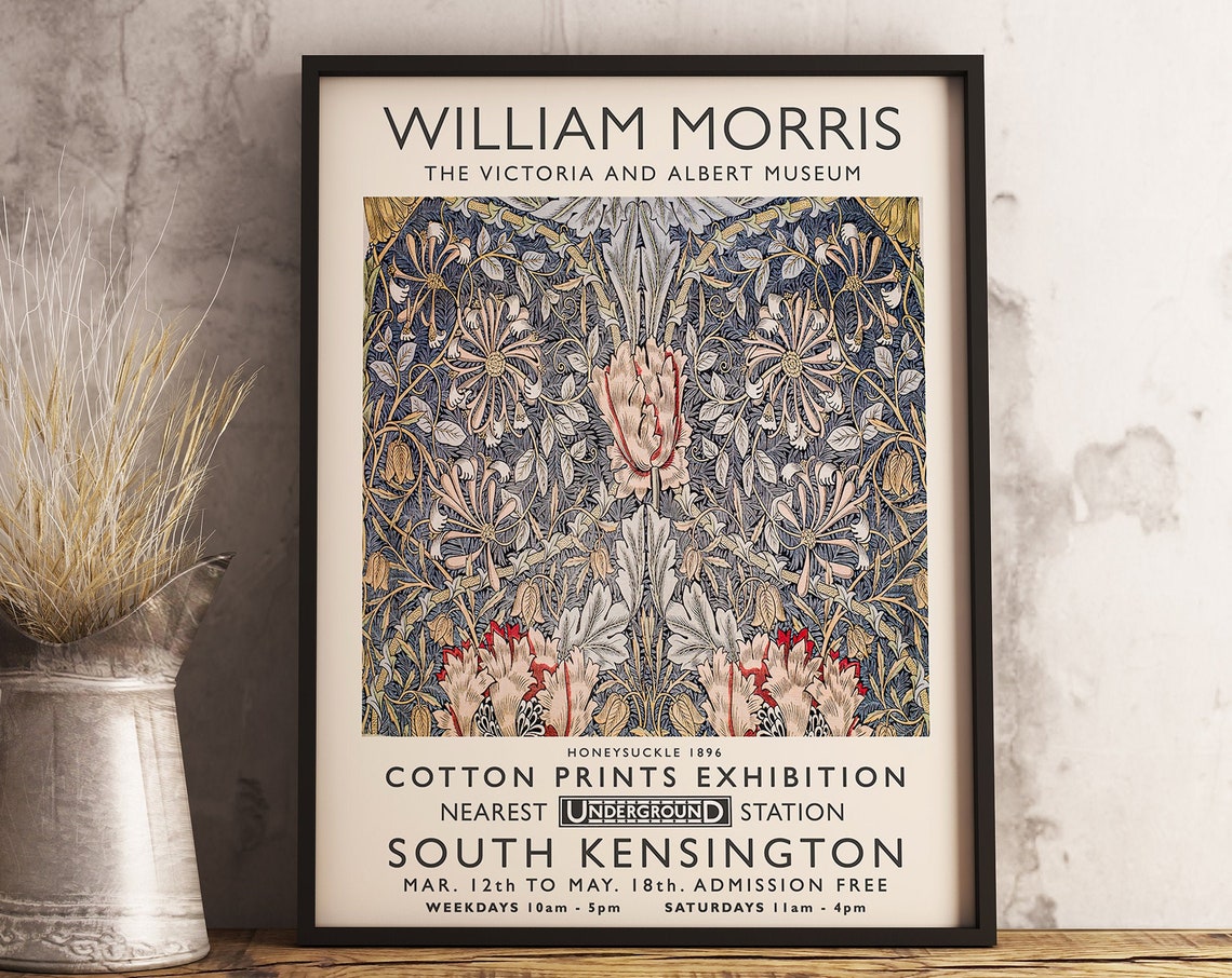 William Morris Honeysuckle 1896 Botanical Exhibition Poster London - Image 3