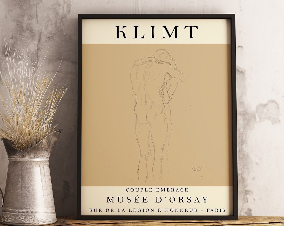 Gustav Klimt Couple Embrace Vintage Art Print - Image 3