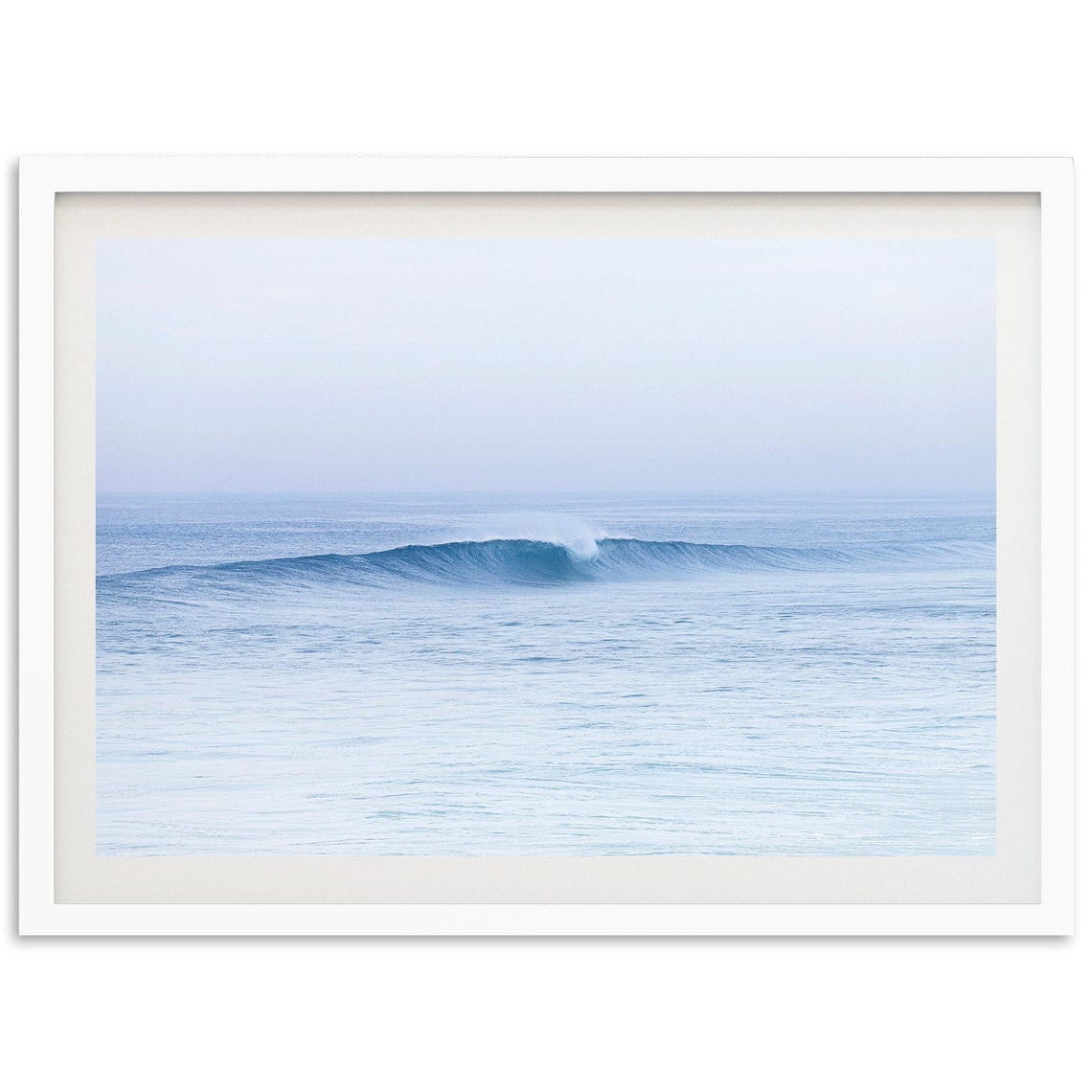 Minimalist Blue Ocean Wave Serene Coastal Surf Photography Poster