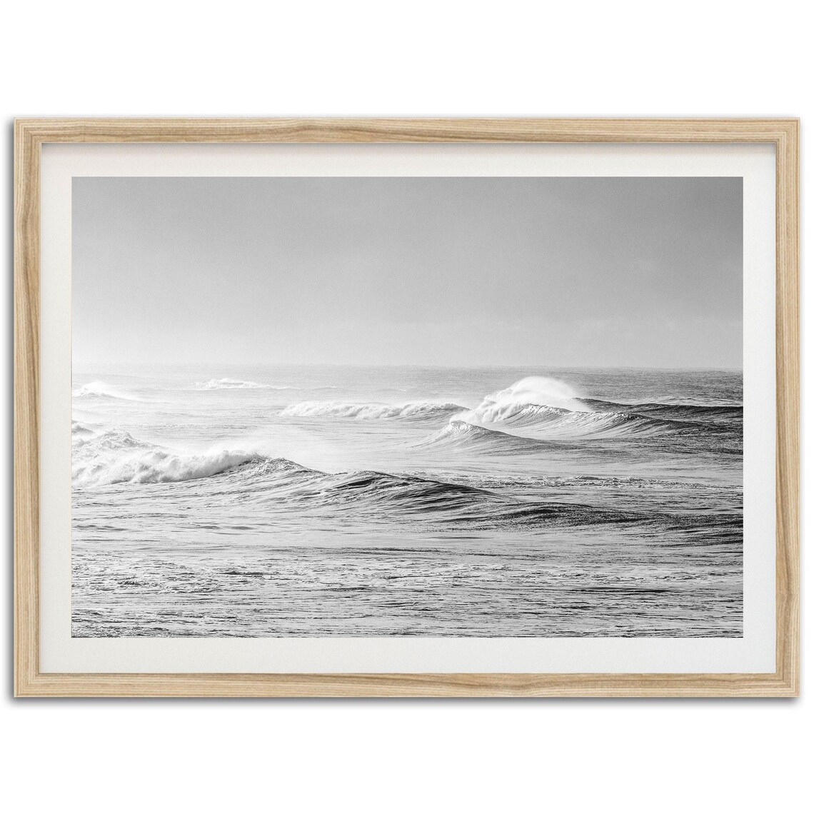 Black And White Stormy Ocean Waves Surf Photography Coastal Poster