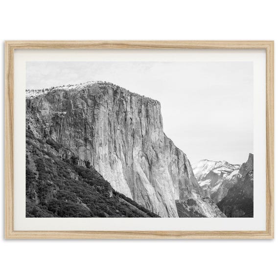 El Cap Yosemite Black And White Art Print