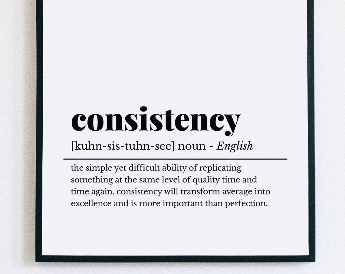 Consistency Definition Noun Motivational Typography Wall Poster