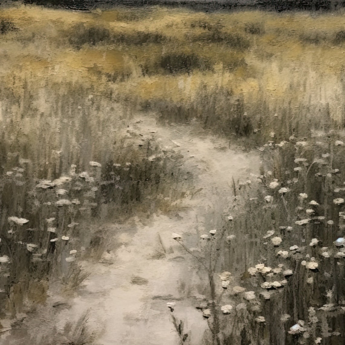 Meadow Painting Vintage Meadow Landscape Painting Wildflower Field Print Vintage Country Side Painting Farmhouse Wall Decor - Image 3