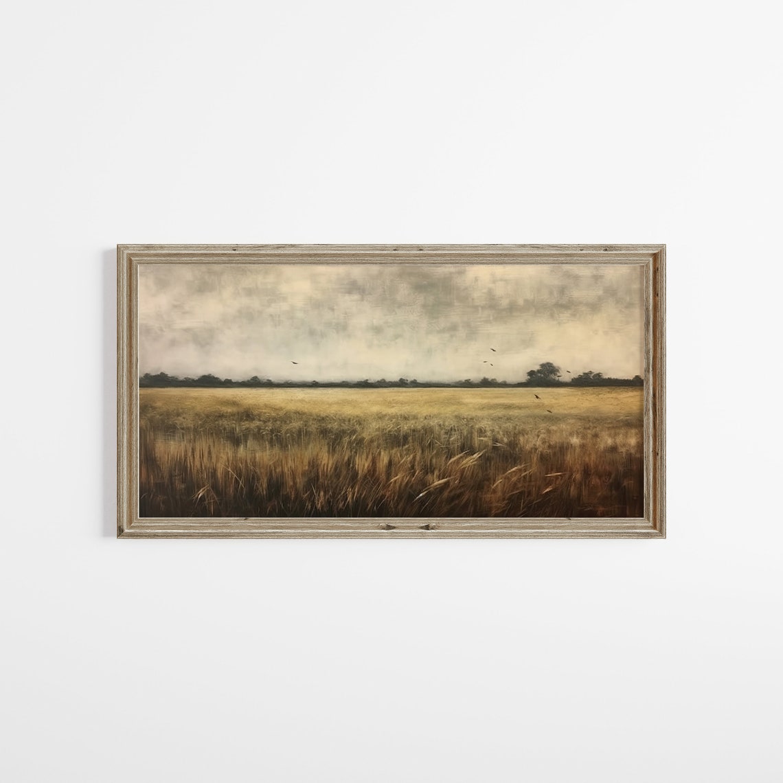 Panoramic Wheat Field Landscape Print Panoramic Vintage Moody Art Farm House Wall Print Rustic Panoramic Wall Print - Image 2