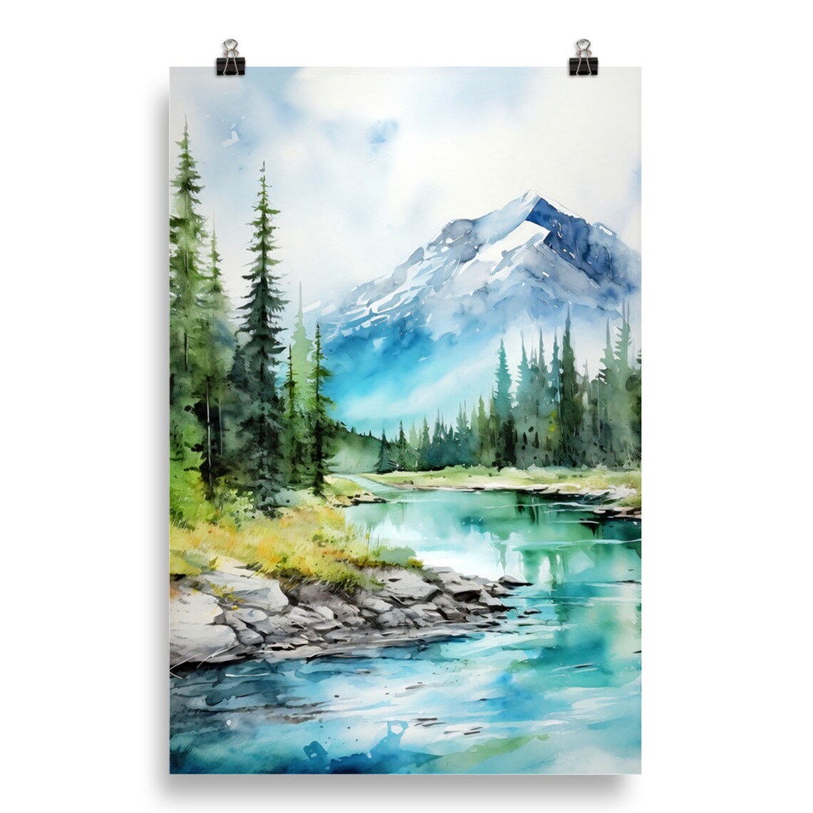 Banff Watercolor Travel Poster - Image 3