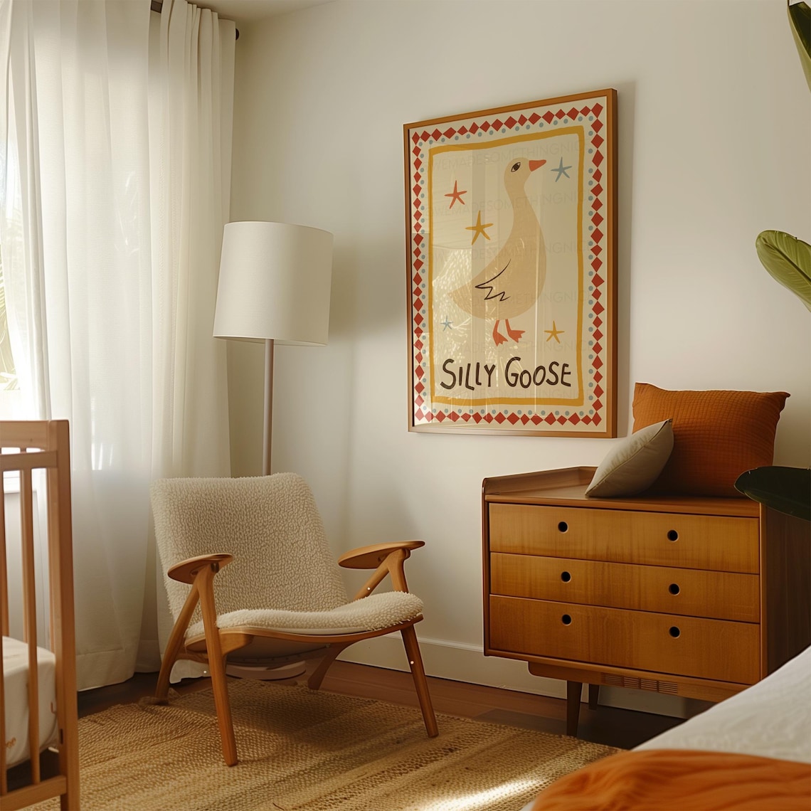 Silly Goose Retro Nursery Wall Art Print - Image 5