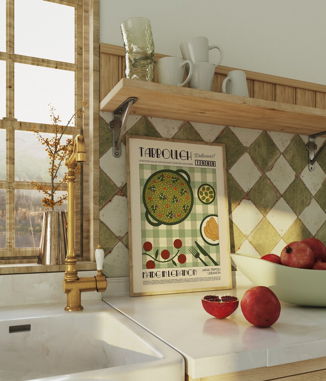 Tabbouleh Kitchen Decor, Mid-Century Modern Art Print - Image 4
