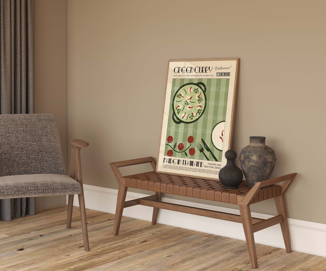 Thai Green Curry Poster, Modern Kitchen Art Print - Image 2