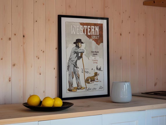 Western Kitchen Print Kitchen Wall Art Country Living Kitchen Decor Country Kitchen Cowboy Poster Outdoorsy Gift For Home
