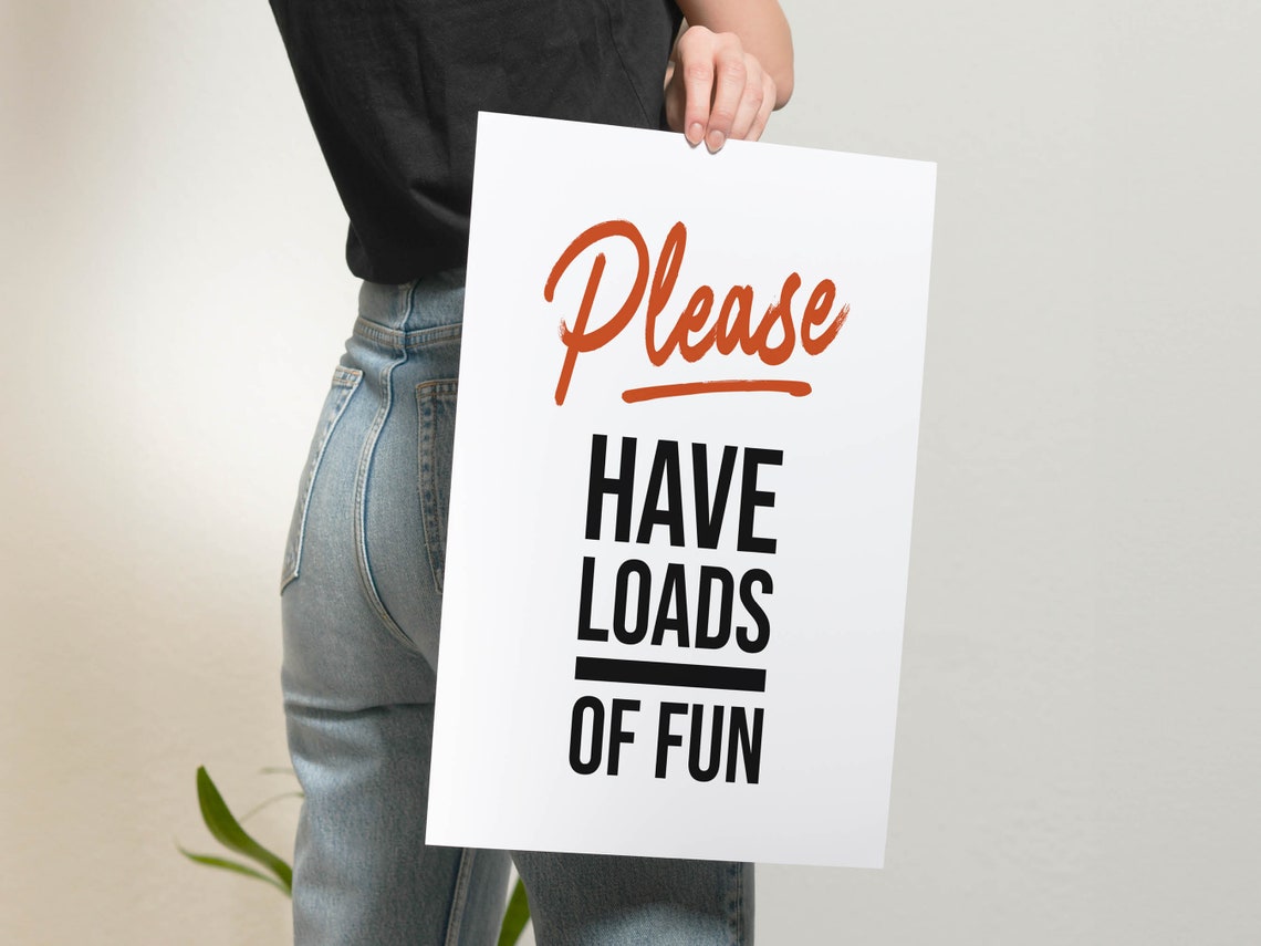 Please Have Loads Of Fun Retro Typography Laundry Room Poster - Image 2