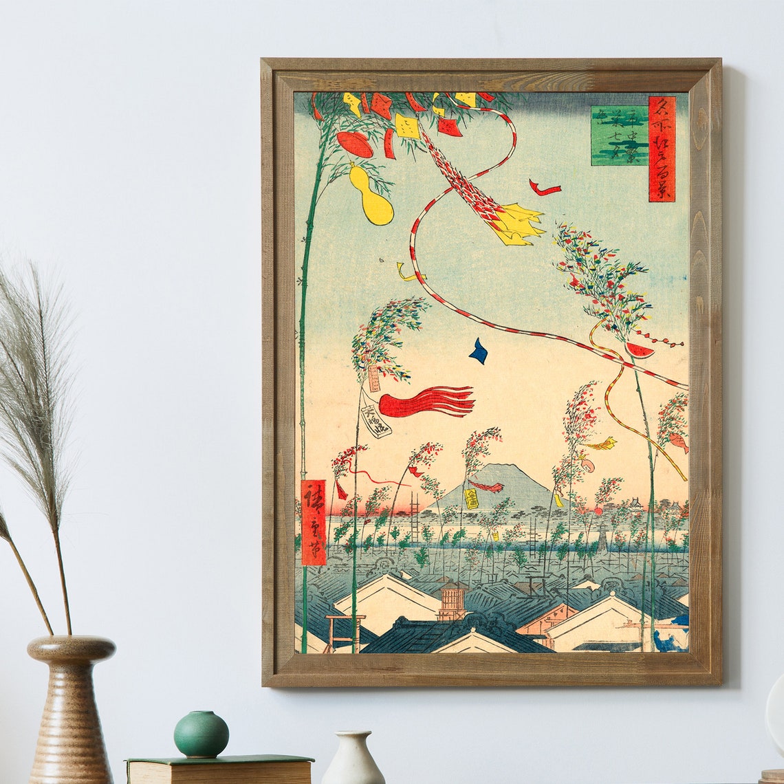 Traditional Japanese Poster Mid Century Modern Utagawa Hiroshige Woodblock Print For Asian Home Decor Japanese Festival Painting - Image 3