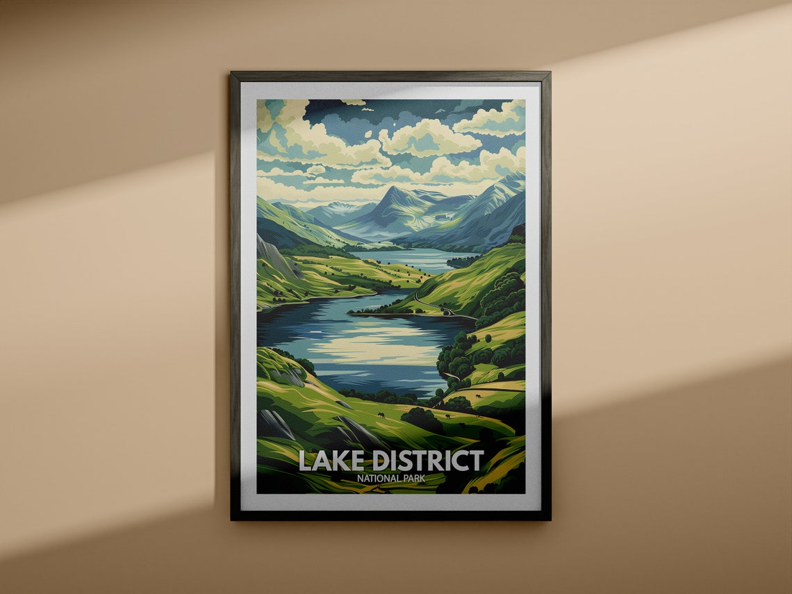 Lake District England National Park Valley Lake Vintage Travel Poster - Image 4