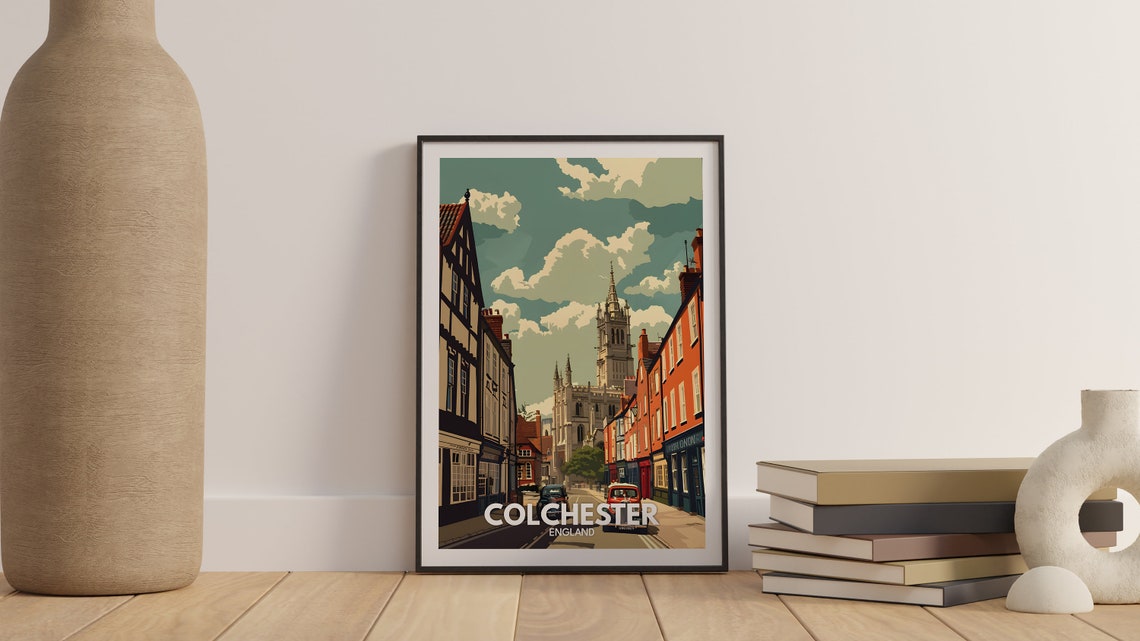 Colchester Art Print Colchester Poster Uk Wall Art England Wall Art British Travel Poster United Kingdom Print England City Art - Image 3