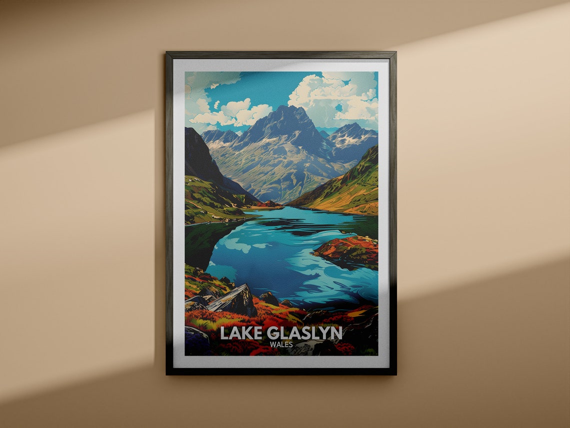 Lake Glaslyn Print Lake Glaslyn Poster Wales Lake Travel Poster Lake Wall Art Decor United Kingdom Lake Art Wales Nature Poster - Image 4