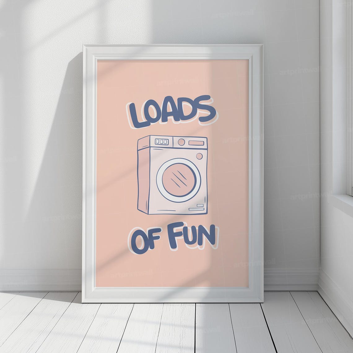 Loads Of Fun Cute Cheerful Washing Machine Laundry Room Wall Art