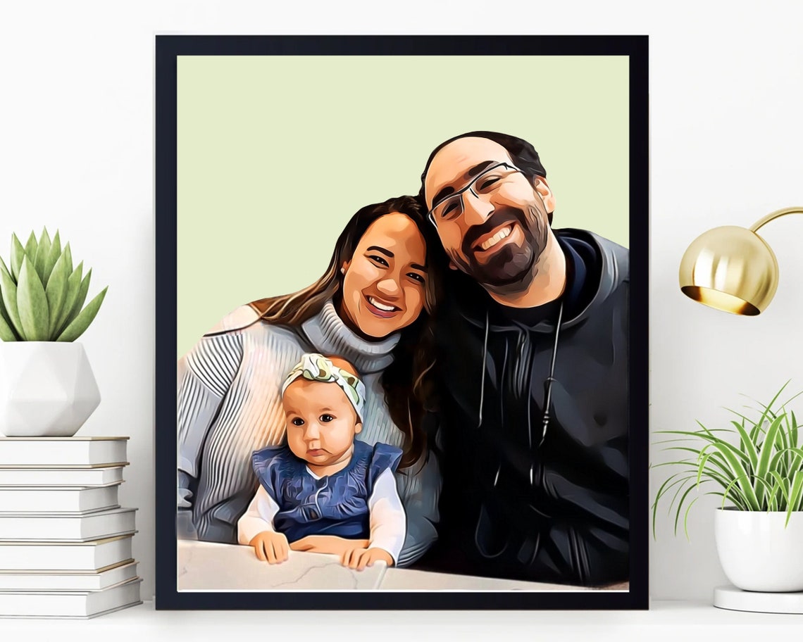 Family Portrait Illustration Mum And Daughters Painting Custom Mothers Day Portrait Family Painting Personalized Mothers Day Gift - Image 3